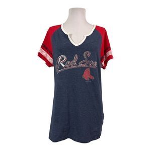 Women's Red Sox Navy and Red Top